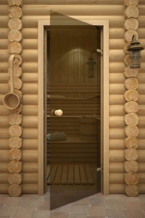 Glass doors to the steam room