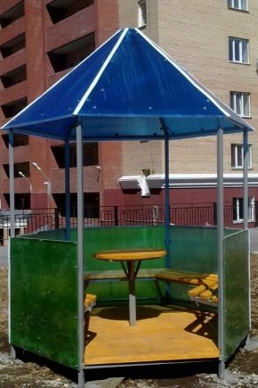  Gazebo en profilé: dessins et description progressive de la construction