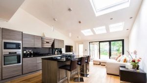  Salon combiné avec cuisine dans une maison privée