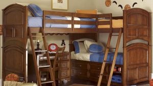  Children's bed made of natural wood