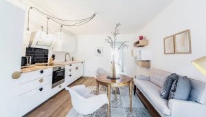  Salon-cuisine design de 15 mètres carrés. m