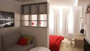  Design bedroom-living room of 20 square meters. m