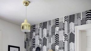  Design des Korridors in der Wohnung mit einer kombinierten Tapete