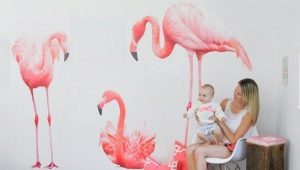  Papier peint insolite avec des flamants roses à l'intérieur