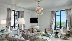  Salon de design d'intérieur avec deux fenêtres