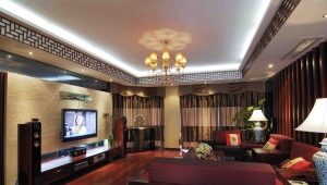  Plafonds tendus à deux niveaux à l'intérieur du salon