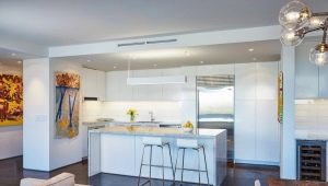  The interior of the kitchen-living room in the style of hi-tech