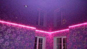  Plafond tendu avec éclairage: de belles solutions à l'intérieur