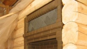  The brick furnace for a bath with a fire chamber from a dressing room