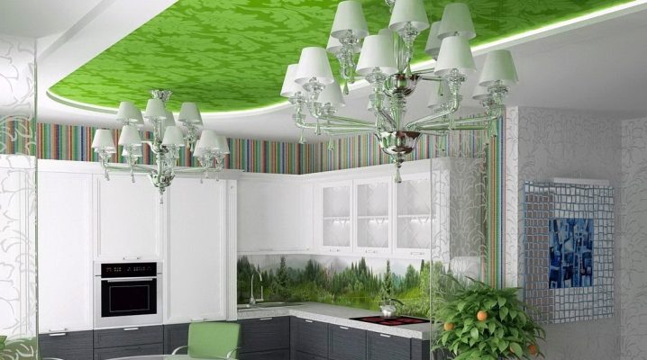  Stretch ceiling in the kitchen: reviews