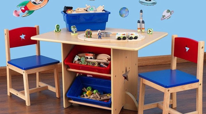  Chaise haute en bois pour enfants avec table