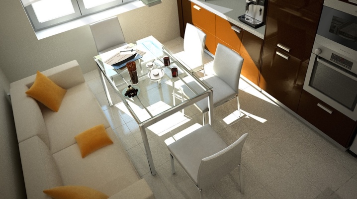  Petit canapé dans la cuisine avec un lit