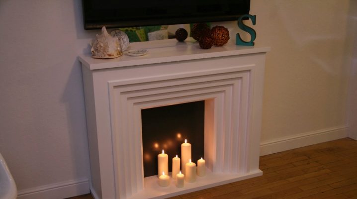  Portal for the fireplace of plasterboard do it yourself