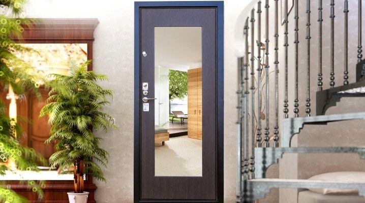  Metal doors with a mirror