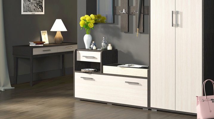 Obuvnitsa with a seat in the hallway