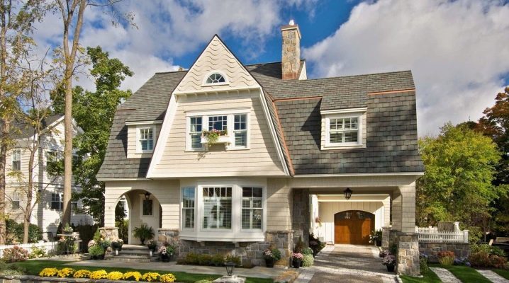  Facades of houses in various fashionable styles