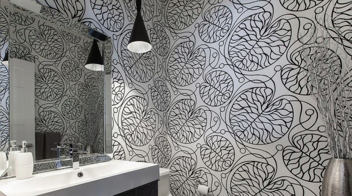  Nous sélectionnons le papier peint dans les toilettes