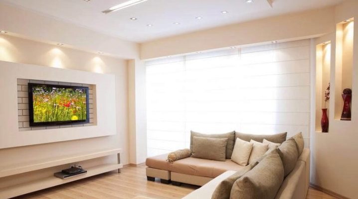  Living room interior design: decorating a plasterboard niche