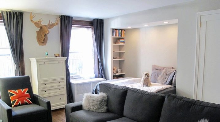  Design features of the living room with a bed