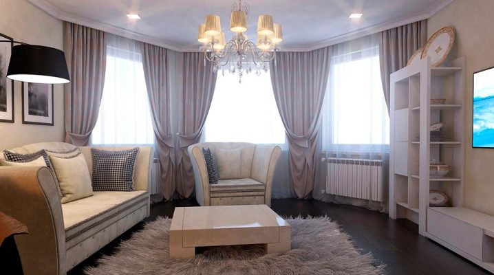  Wählen Sie Vorhänge am Erker im Wohnzimmer