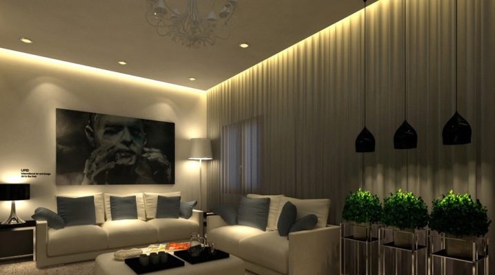  Plafond suspendu avec éclairage: caractéristiques de conception