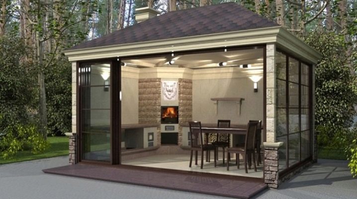  Tonnelles avec un brasero: des options simples et belles