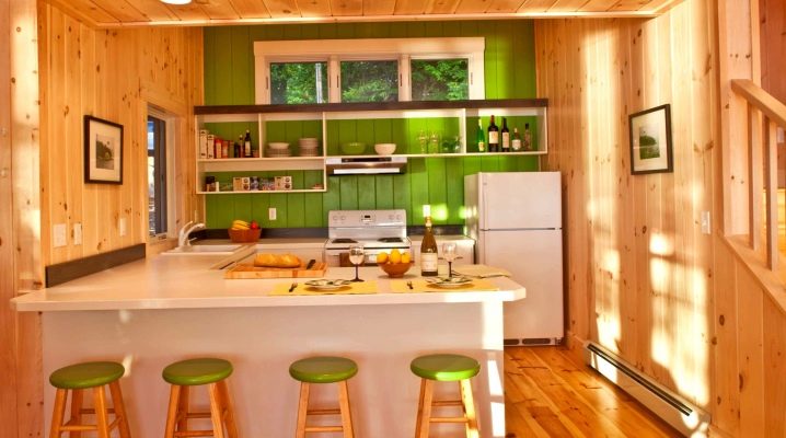  Lambris dans l'aménagement intérieur de la cuisine