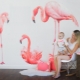  Papier peint insolite avec des flamants roses à l'intérieur